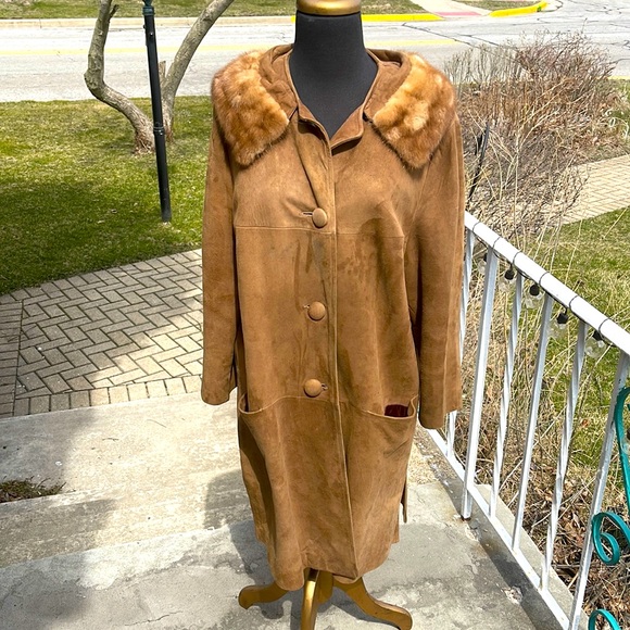 #1950’s leather/ suede Mink Coat
